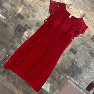 BCBG red lace dress